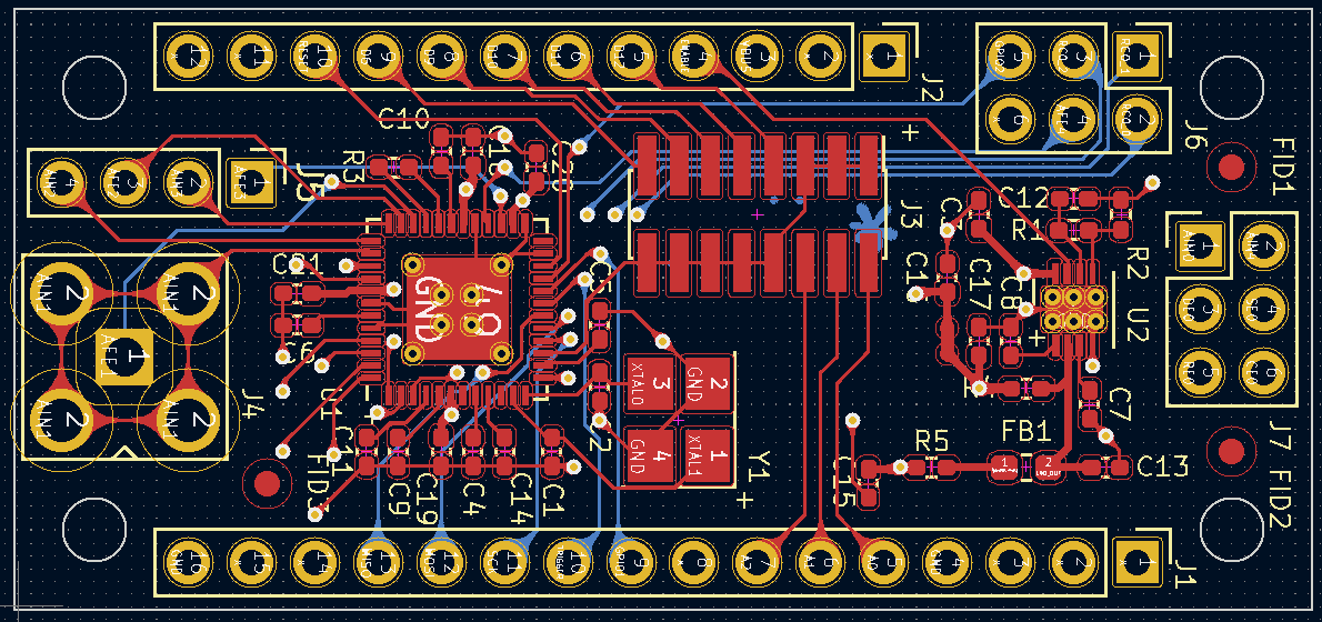 Partial board layout for AD4940</A>-based impedance analyzer.