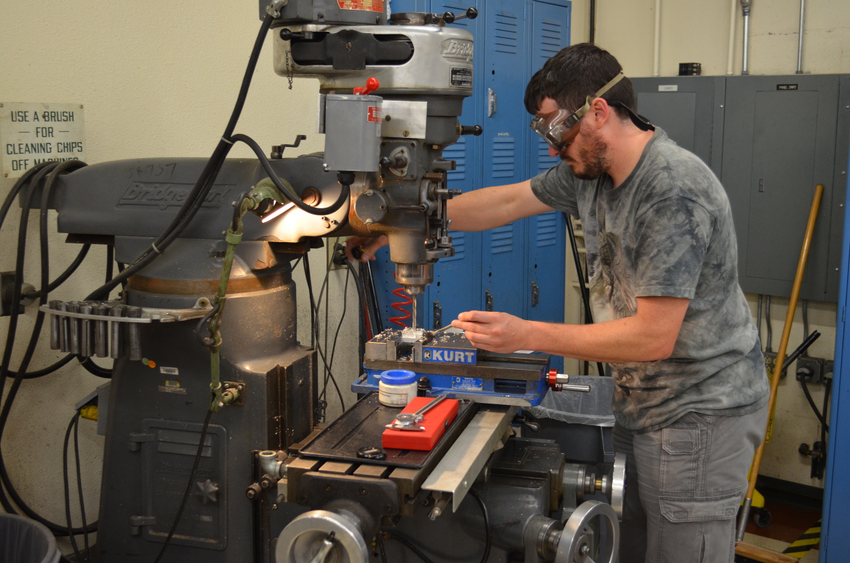 David in the NMT Mechatronics machine shop.